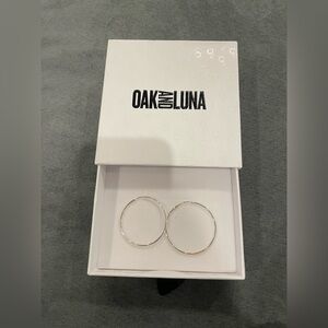 OAK AND LUNA- Medium Hoops- Silver (never worn)